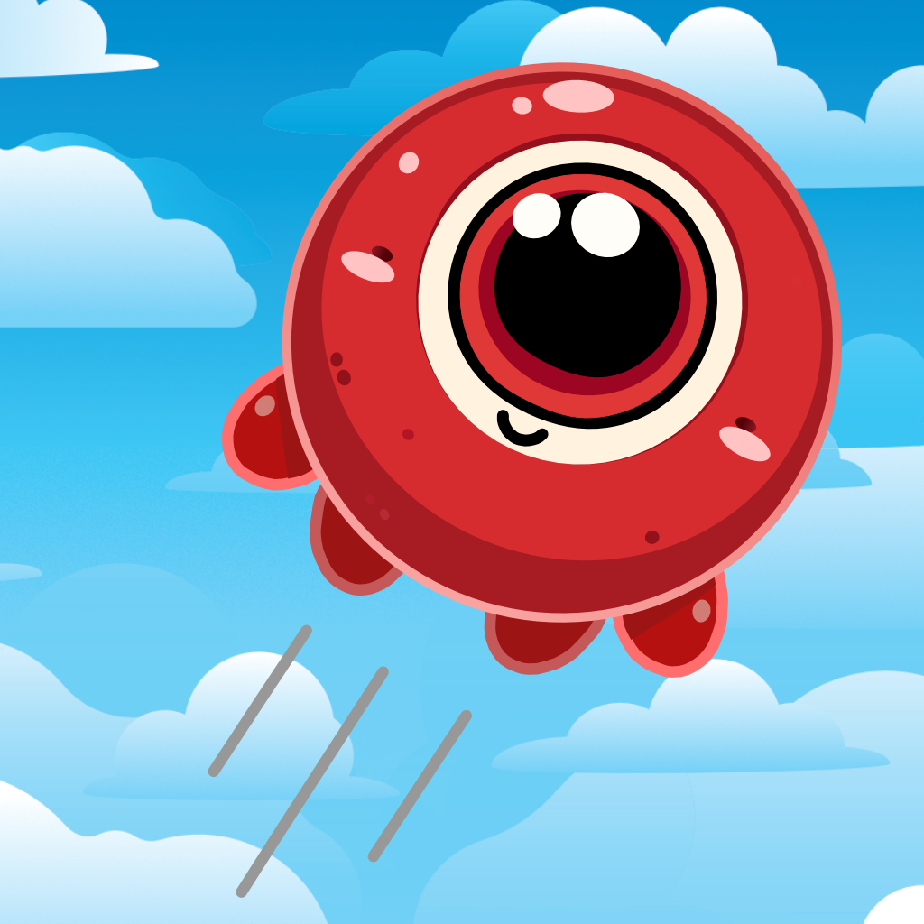 The cheerful ball character close-up