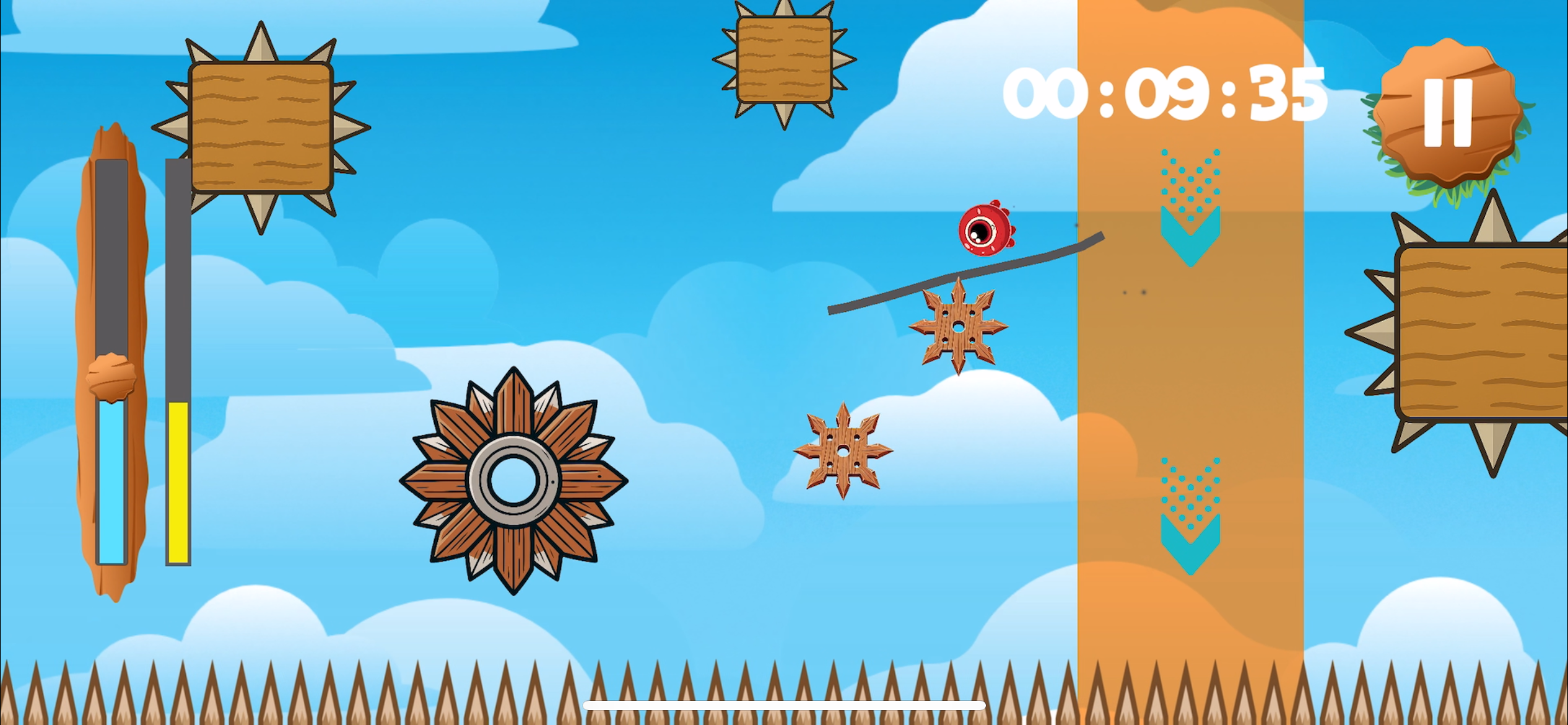 Challenging level with spikes and gears